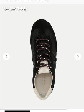 Veronica Beard Black Suede Sneaker with Cream Heel and Burgundy Laces